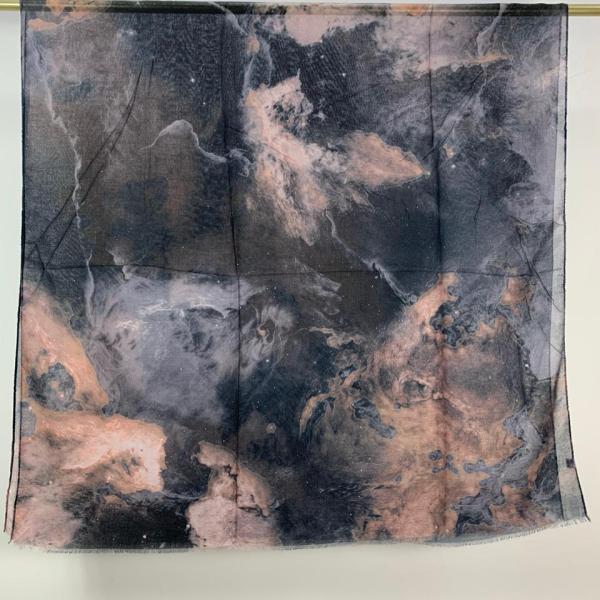 Midnight Nebula Abstract Marble Scarf