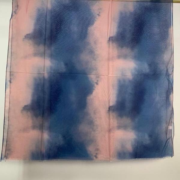 navy and pink watercolor vela style scarf